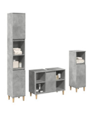 Ensemble de meubles de salle de bain 3 pcs gris béton | Mobilier & Déco