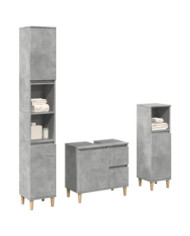 Ensemble de meubles de salle de bain 3 pcs gris béton | Mobilier & Déco