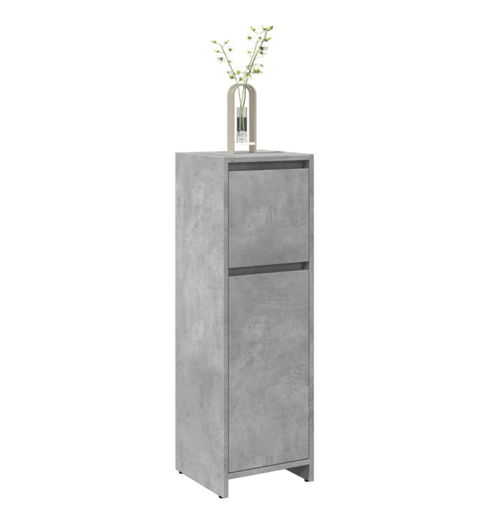 Armoire de salle de bain Gris béton 30x30x95 cm Aggloméré | Mobilier & Déco