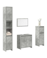 Ensemble de meubles de salle de bain 4 pcs gris béton | Mobilier & Déco