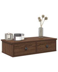 Étagère murale avec tiroirs chêne marron bois d'ingénierie | Mobilier & Déco