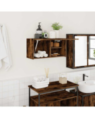 Armoire murale de bain chêne fumé 60x25x30 cm bois d'ingénierie | Mobilier & Déco