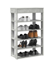 Étagère à chaussures gris béton 60x30x98 cm bois d'ingénierie | Mobilier & Déco