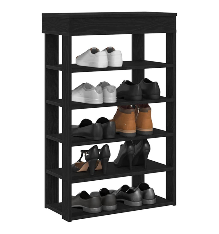 Étagère à chaussures noir 60x30x98 cm bois d'ingénierie | Mobilier & Déco