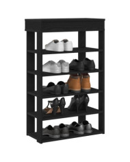 Étagère à chaussures noir 60x30x98 cm bois d'ingénierie | Mobilier & Déco