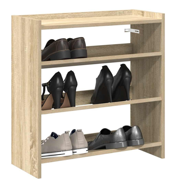 Étagère à chaussures chêne sonoma 60x25x62 cm bois d'ingénierie | Mobilier & Déco