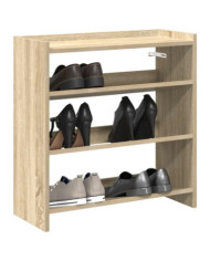 Étagère à chaussures chêne sonoma 60x25x62 cm bois d'ingénierie | Mobilier & Déco