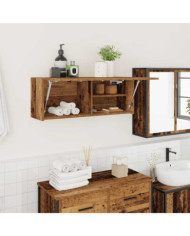 Armoire murale de bain vieux bois 80x25x30 cm bois d'ingénierie | Mobilier & Déco
