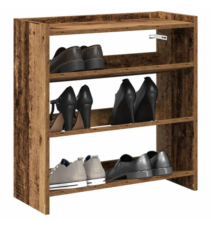 Étagère à chaussures vieux bois 60x25x62 cm bois d'ingénierie | Mobilier & Déco