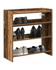 Étagère à chaussures vieux bois 60x25x62 cm bois d'ingénierie | Mobilier & Déco
