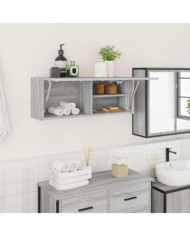 Armoire murale de bain sonoma gris 80x25x30cm bois d'ingénierie | Mobilier & Déco