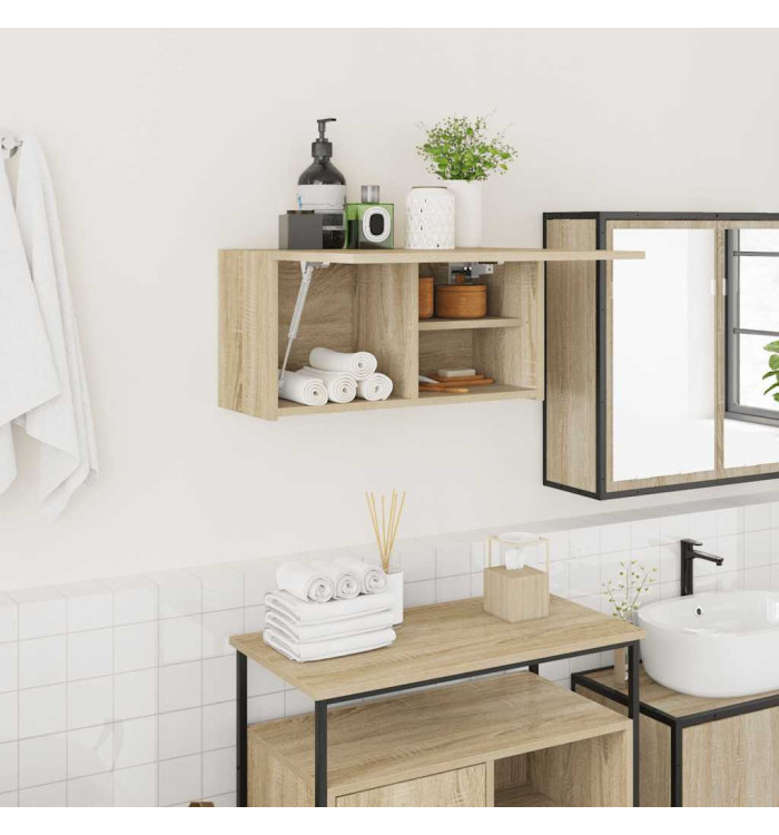 Armoire murale de bain chêne sonoma 60x25x30 cm bois ingénierie | Mobilier & Déco