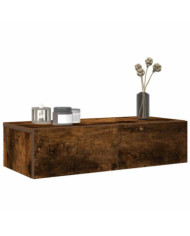 Étagère murale avec tiroirs chêne fumé bois d'ingénierie | Mobilier & Déco