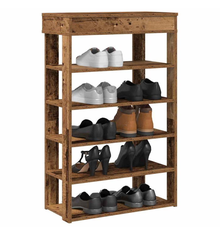Étagère à chaussures vieux bois 60x30x98 cm bois d'ingénierie | Mobilier & Déco