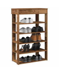 Étagère à chaussures vieux bois 60x30x98 cm bois d'ingénierie | Mobilier & Déco