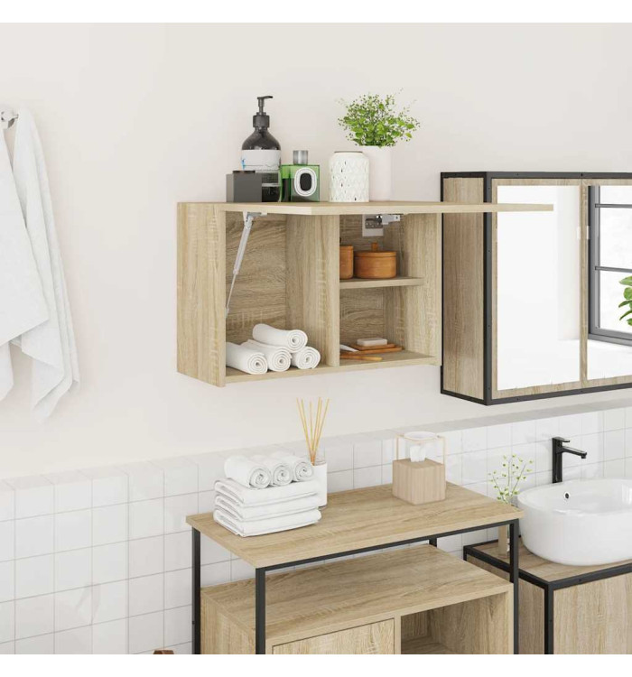 Armoire murale de bain chêne sonoma 60x25x40 cm bois ingénierie | Mobilier & Déco