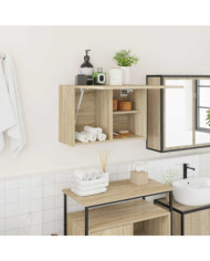 Armoire murale de bain chêne sonoma 60x25x40 cm bois ingénierie | Mobilier & Déco