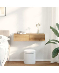 Étagère murale avec tiroirs chêne artisanal bois d'ingénierie | Mobilier & Déco