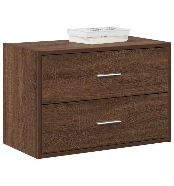 Armoire avec 2 tiroirs chêne marron 60x31x40 cm bois ingénierie | Mobilier & Déco