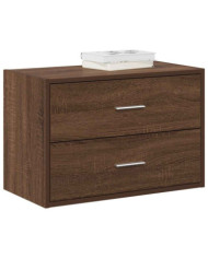 Armoire avec 2 tiroirs chêne marron 60x31x40 cm bois ingénierie | Mobilier & Déco