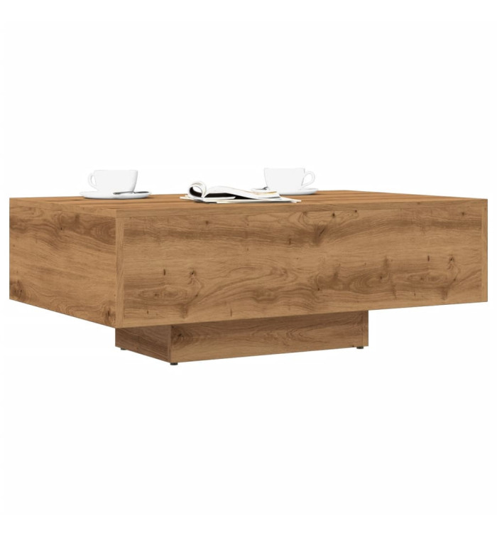 Table basse chêne artisanal 85x55x31 cm bois d'ingénierie | Mobilier & Déco