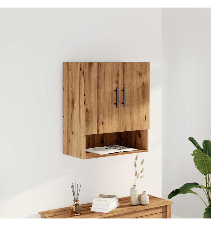 Armoire murale chêne artisanal 60x31x70 cm bois d'ingénierie | Mobilier & Déco