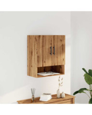Armoire murale chêne artisanal 60x31x70 cm bois d'ingénierie | Mobilier & Déco