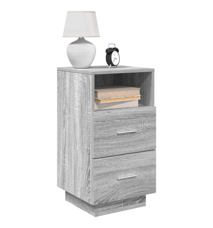 Table de chevet avec 2 tiroirs sonoma gris 36x36x68 cm | Mobilier & Déco