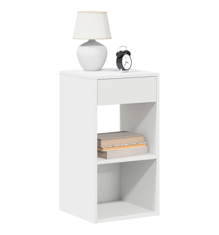 Tables de chevet avec tiroir 2 pcs blanc 35x34x66,5 cm | Mobilier & Déco