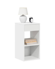 Tables de chevet avec tiroir 2 pcs blanc 35x34x66,5 cm | Mobilier & Déco