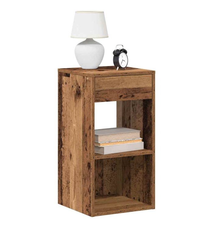Tables de chevet avec tiroir 2 pcs vieux bois 35x34x66,5 cm | Mobilier & Déco