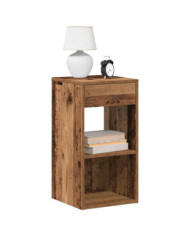 Tables de chevet avec tiroir 2 pcs vieux bois 35x34x66,5 cm | Mobilier & Déco