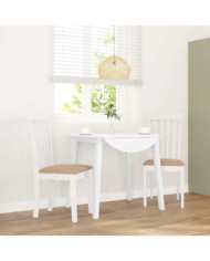 Chaises à manger coussins 2 pcs blanc bois massif caoutchouc | Mobilier & Déco