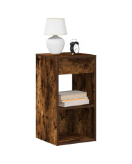 Table de chevet avec tiroir chêne fumé 35x34x66,5 cm | Mobilier & Déco