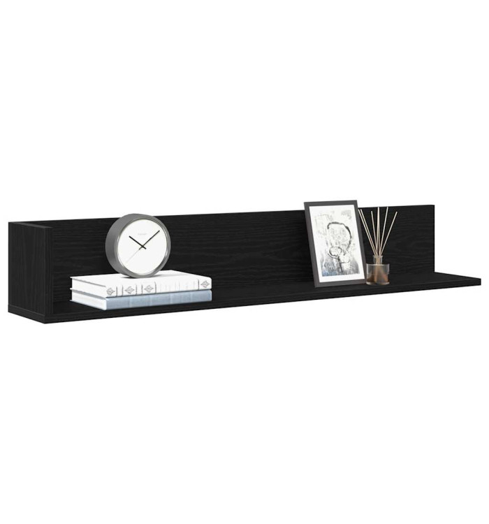 Étagères murales 2 pcs noir 100x16,5x16,5 cm bois d'ingénierie | Mobilier & Déco