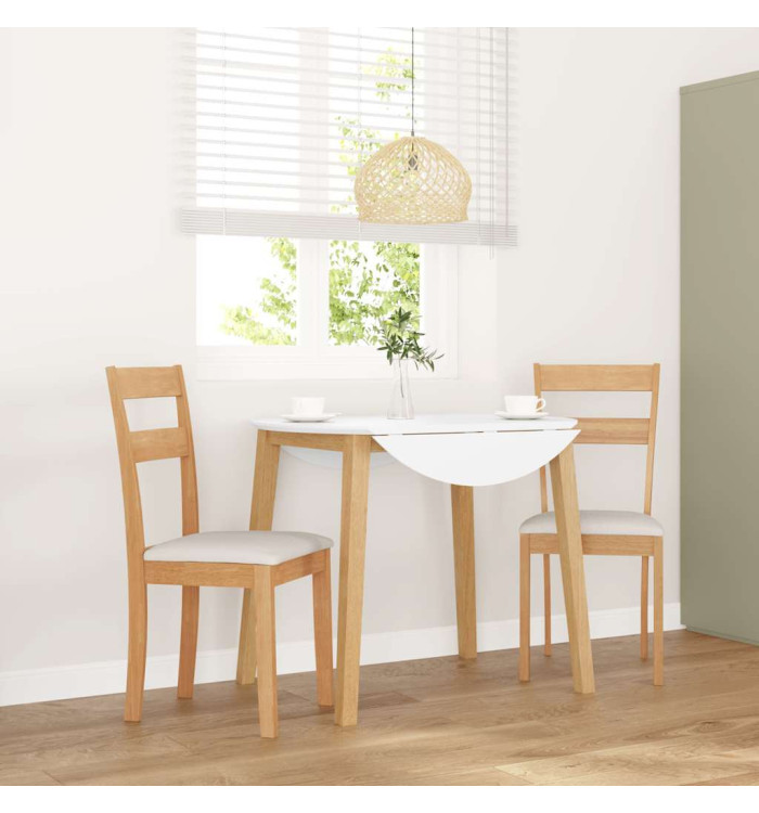 Chaises à manger coussins 2 pcs naturel bois massif caoutchouc | Mobilier & Déco
