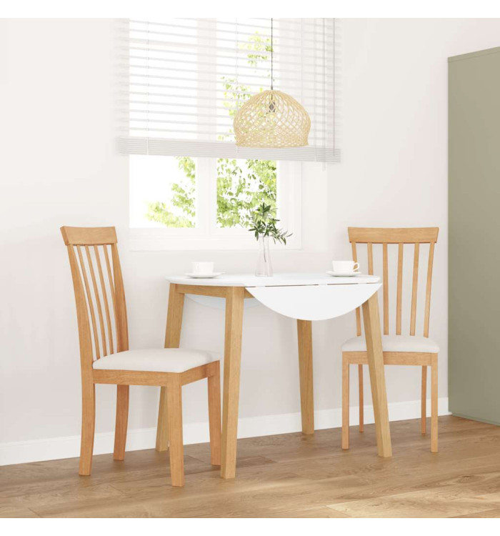 Chaises à manger coussins 2 pcs naturel bois massif caoutchouc | Mobilier & Déco