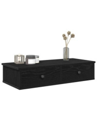 Étagère murale avec tiroirs noir 80x31x17 cm bois d'ingénierie | Mobilier & Déco