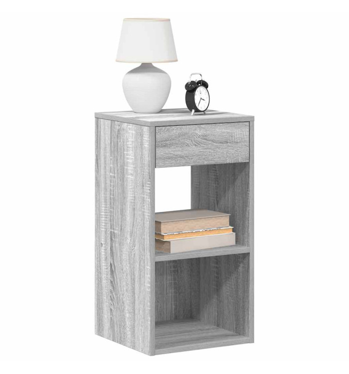 Table de chevet avec tiroir sonoma gris 35x34x66,5 cm | Mobilier & Déco