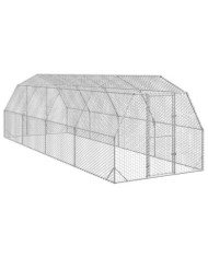 Poulailler 2,5x8x2,25 m acier galvanisé | Mobilier & Déco