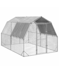 Poulailler avec toit 2,5x4x2,25 m acier galvanisé | Mobilier & Déco