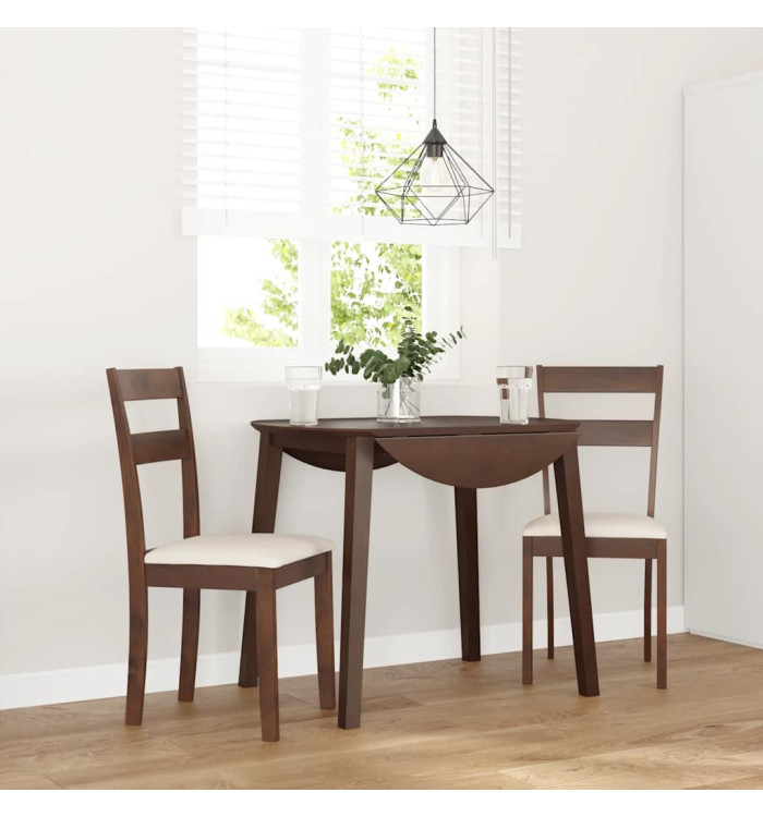 Chaises à manger coussins 2 pcs marron bois massif caoutchouc | Mobilier & Déco