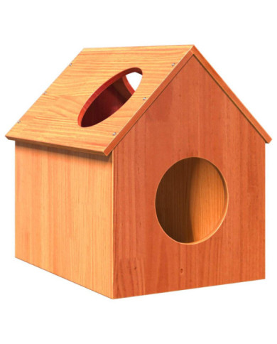 Maison pour chat cire marron 41x50x50 cm bois de pin massif | Mobilier & Déco