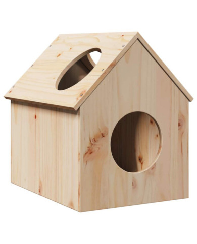 Maison pour chat 41x50x50 cm bois de pin massif | Mobilier & Déco