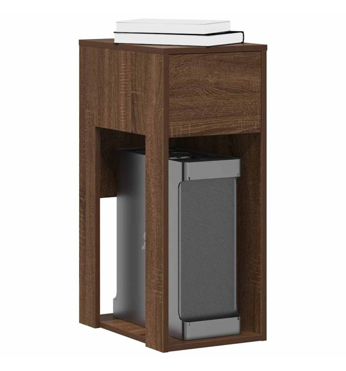 Support de tour d'ordinateur et tiroir chêne marron 30x44x74 cm | Mobilier & Déco