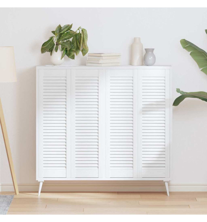 Portes d'armoire à persiennes 4 pcs blanc 99x29,5 cm | Mobilier & Déco