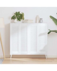 Portes d'armoire à persiennes 4 pcs blanc 99x29,5 cm | Mobilier & Déco