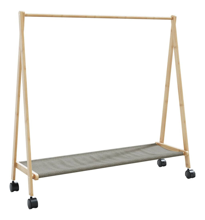 Porte-vêtements et étagères et roulettes 106x34x106,5cm bambou | Mobilier & Déco