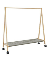 Porte-vêtements et étagères et roulettes 106x34x106,5cm bambou | Mobilier & Déco