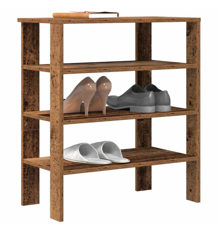 Étagère à chaussures vieux bois 61x32x70 cm bois d'ingénierie | Mobilier & Déco